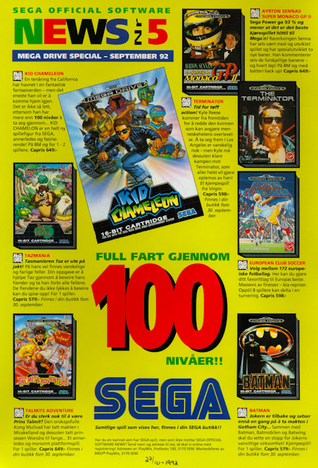 SEGA Official Software News 1992 September